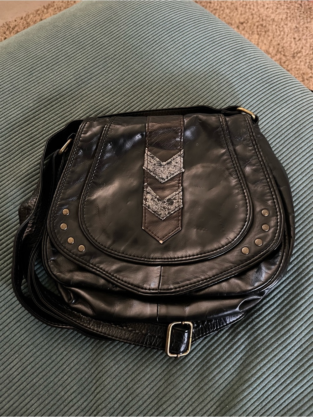 Mossimo Supply Co. Black Purse with Flap and Adjustable Strap